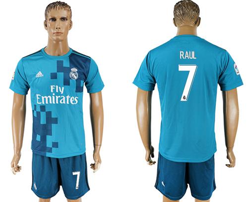 Real Madrid #7 Raul Sec Away Soccer Club Jersey